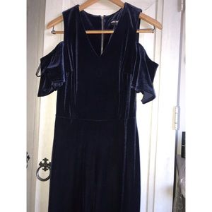 Blue velvet jumpsuit